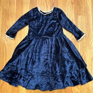 GoldyBelle 6 Navy Blue Velvet Dress